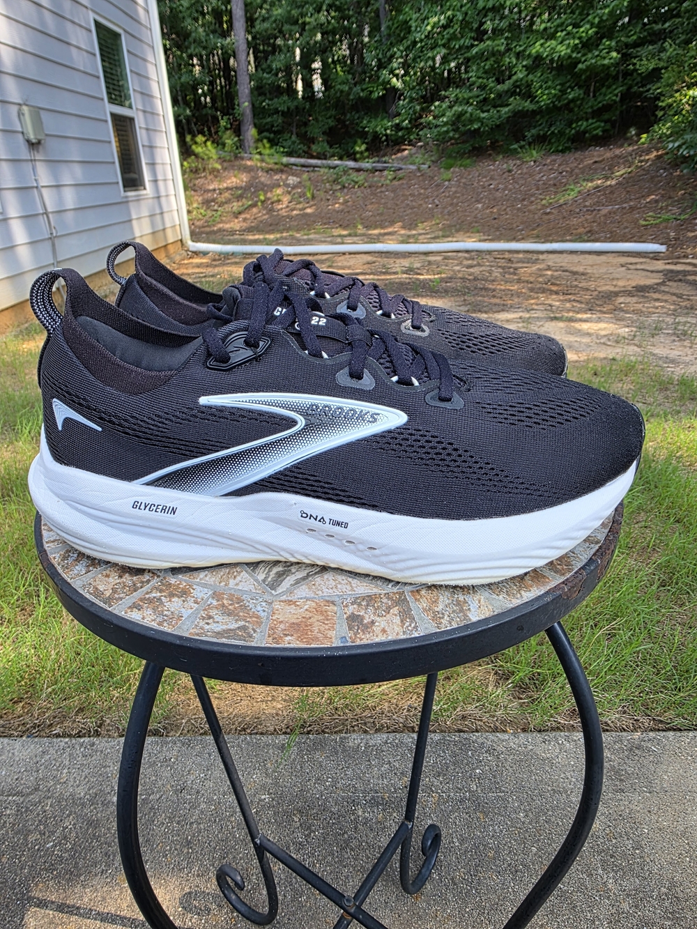 Brooks Glycerin 22 1104451D090 Black/White Running Shoes Sneakers Men Sz 10.5 D